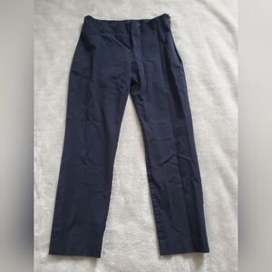 Lauren Ralph Lauren Side Zip Ankle Pants Womens Sz 4 Navy Blue Stretch